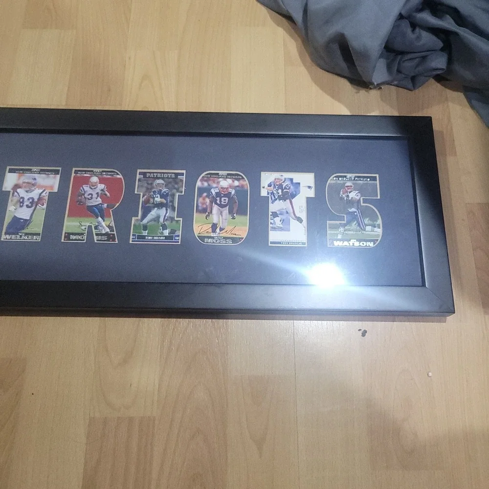 New England Patriots Cut Out Matted Framed Team Cards Tom Brady Sammy Morris Wes